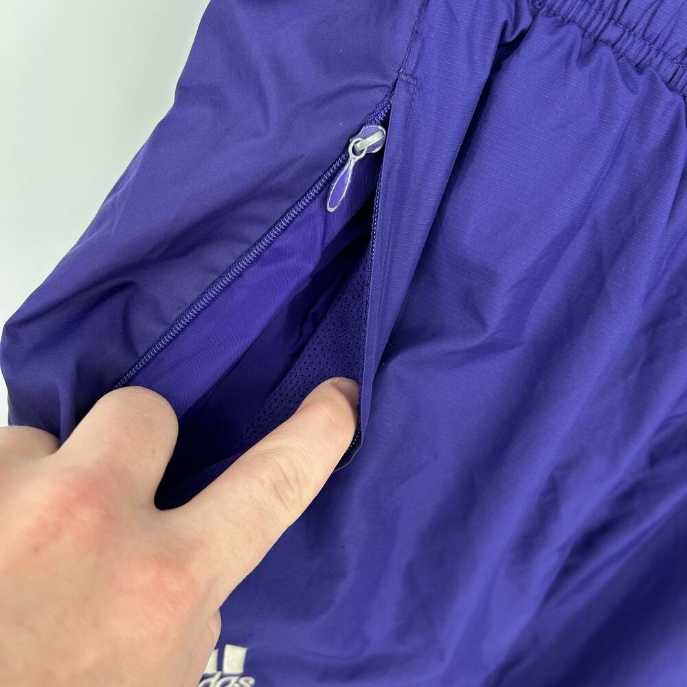Vintage y2k Men's Purple Adidas Climalite Mesh Lined Windbreaker Sweatpants Sz S - Picture 3 of 11